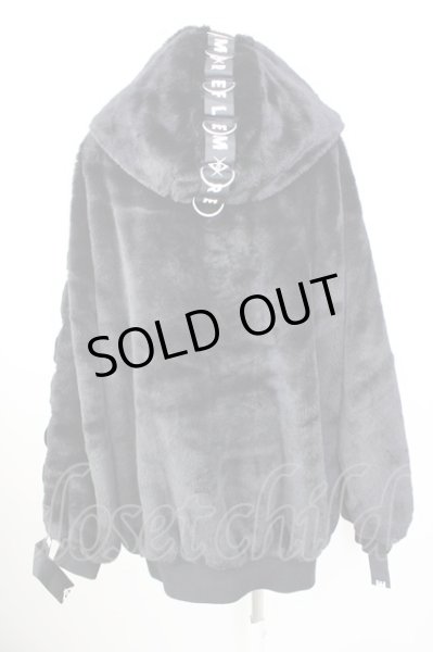 画像2: REFLEM / パーカー.DリングロゴテープBIGファー F ブラック T-24-01-26-004-RE-to-YM-ZT-M108 (2)