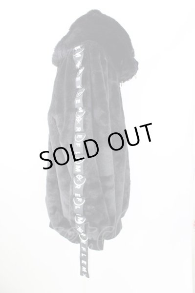 画像3: REFLEM / パーカー.DリングロゴテープBIGファー F ブラック T-24-01-26-004-RE-to-YM-ZT-M108 (3)