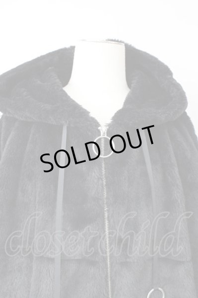 画像4: REFLEM / パーカー.DリングロゴテープBIGファー F ブラック T-24-01-26-004-RE-to-YM-ZT-M108 (4)