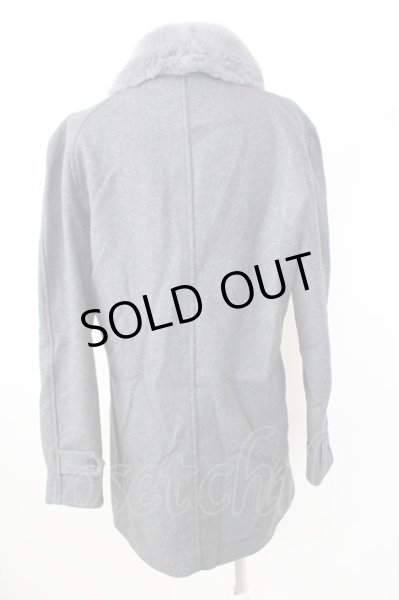 画像2: NO ID. BLACK / コート.フェイクファーショールカラーウールダブル 2 グレー T-24-01-26-005-NO-ou-YM-ZT-M108 (2)