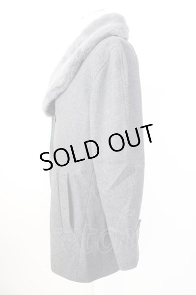 画像3: NO ID. BLACK / コート.フェイクファーショールカラーウールダブル 2 グレー T-24-01-26-005-NO-ou-YM-ZT-M108 (3)