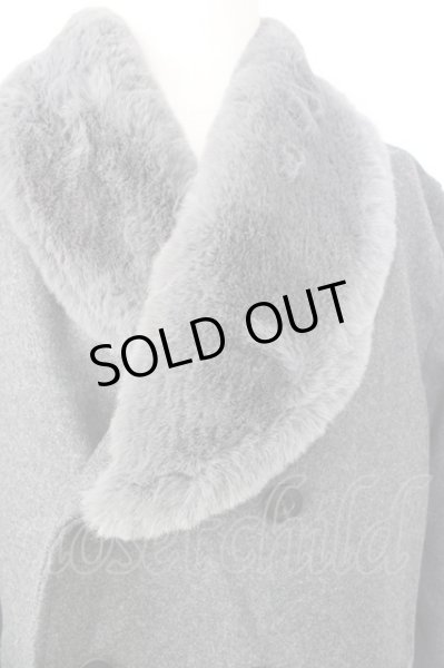 画像4: NO ID. BLACK / コート.フェイクファーショールカラーウールダブル 2 グレー T-24-01-26-005-NO-ou-YM-ZT-M108 (4)