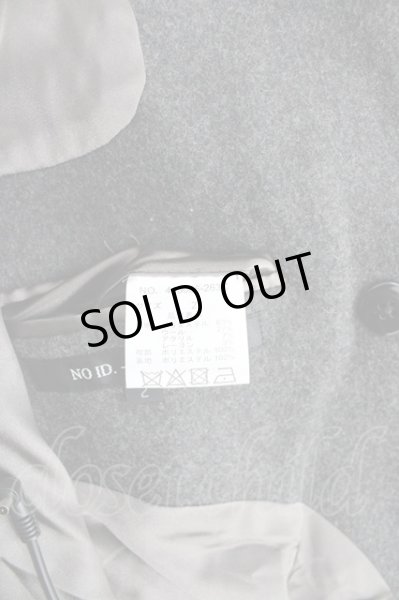 画像9: NO ID. BLACK / コート.フェイクファーショールカラーウールダブル 2 グレー T-24-01-26-005-NO-ou-YM-ZT-M108 (9)