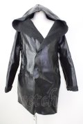 【WINTERセール】KMK(KINGLY MASK) / コート.ボンディングフェイクレザー  ブラック T-24-01-26-009-KM-ou-YM-ZT-ML037