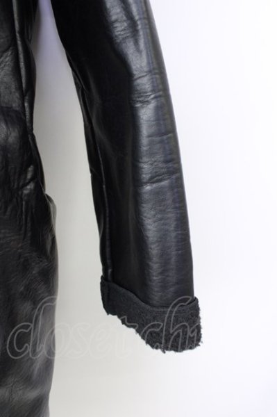 画像4: KMK(KINGLY MASK) / コート.ボンディングフェイクレザー  ブラック T-24-01-26-009-KM-ou-YM-ZT-ML037 (4)