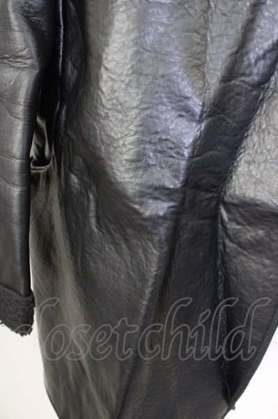 画像6: KMK(KINGLY MASK) / コート.ボンディングフェイクレザー  ブラック T-24-01-26-009-KM-ou-YM-ZT-ML037 (6)