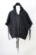 【WINTERセール】A.F ARTEFACT / ジャケット.OVERSIZED HOODIE BLOUSON / REVERSIBLE-WOOL 1 ブラック T-24-01-29-008-A.-ja-YM-ZT149