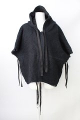 A.F ARTEFACT / ジャケット.OVERSIZED HOODIE BLOUSON / REVERSIBLE-WOOL 1 ブラック T-24-01-29-008-A.-ja-YM-ZT453