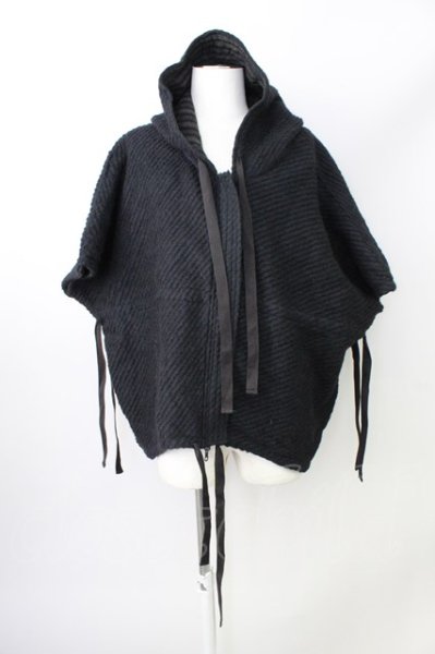 画像1: A.F ARTEFACT / ジャケット.OVERSIZED HOODIE BLOUSON / REVERSIBLE-WOOL 1 ブラック T-24-01-29-008-A.-ja-YM-ZT149 (1)