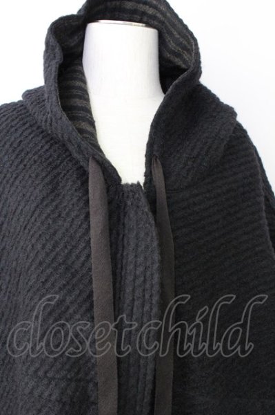 画像4: A.F ARTEFACT / ジャケット.OVERSIZED HOODIE BLOUSON / REVERSIBLE-WOOL 1 ブラック T-24-01-29-008-A.-ja-YM-ZT149 (4)