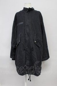 【WINTERセール】unrelaxing / コート.オーバーサイズデニムモッズ  ブラック T-24-02-06-008-un-ou-YM-ZT-M015