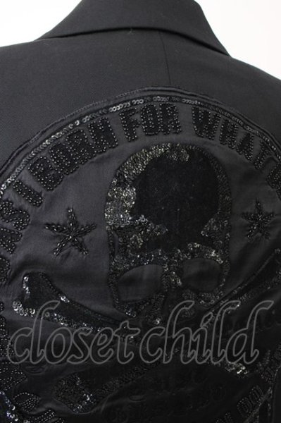 画像7: Roen / メルトスパンコールサークススカル六部袖テーラードジャケット 48 ブラック T-24-02-07-014-Ro-ja-YM-ZT177 (7)