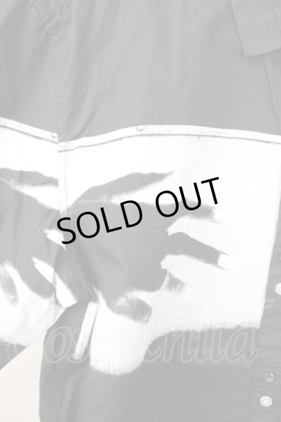 画像4: semantic design / ハンドプリント六部袖シャツ L ブラック T-24-02-07-004-SE-sh-YM-ZT403 (4)