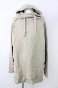 【WINTERセール】CAMBIO / パーカー.AZEAMI 5G Loose Knit Hoodie M カーキ T-24-02-07-006-CA-to-YM-ZT074