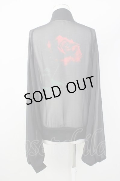 画像2: God of Roses / DESIRE シャーリングパフスリーブシフォンブルゾン 1 ブラック T-24-02-07-007-Go-ja-YM-ZT411 (2)