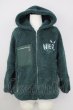画像1: NieR Clothing / アウター.ロゴ刺繍もこもこ F グリーン T-24-02-14-003-Ni-ou-OW-ZT351 (1)