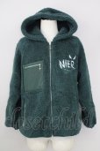 画像1: NieR Clothing / アウター.ロゴ刺繍もこもこ F グリーン T-24-02-14-003-Ni-ou-OW-ZT351 (1)