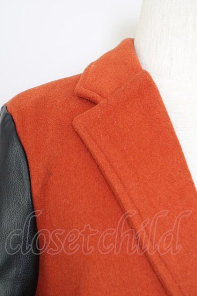 画像4: ALTER VENOMV / コート.モザイクパッチ切り替えチェスター S オレンジｘブラック T-24-02-14-004-AL-ou-YM-ZT-M014 (4)