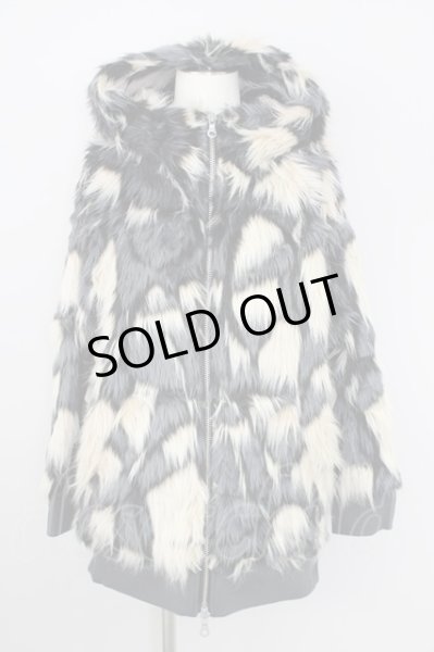 画像1: NO ID. BLACK / ジャケット.ＭＩＸフェイクファーフーデッドBLZ ONE グレー T-24-02-14-002-NO-ja-YM-ZT-M014 (1)