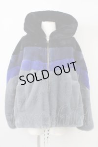 【SALE】ROYAL FLASH / ジャケット.ファーブルゾン'22AW L ブラックｘブルー T-24-02-14-011-RO-ja-YM-ZT-M11
