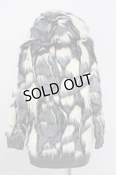 画像2: NO ID. BLACK / ジャケット.ＭＩＸフェイクファーフーデッドBLZ ONE グレー T-24-02-14-002-NO-ja-YM-ZT-M014 (2)