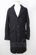 【WINTERセール】NO ID. / コート.ボンディングニットチェスター 2 ブラック T-24-02-15-008-NO-ou-YM-ZT-M012