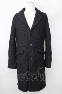 【WINTERセール】NO ID. / コート.ボンディングニットチェスター 2 ブラック T-24-02-15-008-NO-ou-YM-ZT-M012