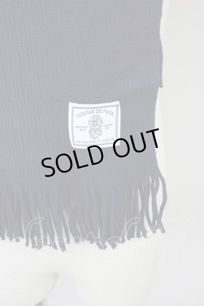 画像2: GOSTAR DE FUGA / マフラー.ワッフルフリンジ  ネイビー T-24-02-21-012-GO-oh-YM-ZT253 (2)