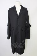 【WINTERセール】NO ID. BLACK / コート.ＴＲストレッチボンテージチェスター 3 ブラック T-24-03-06-020-NO-ou-YM-ZT265