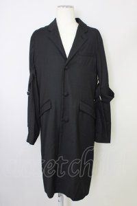 【WINTERセール】NO ID. BLACK / コート.ＴＲストレッチボンテージチェスター 3 ブラック T-24-03-06-020-NO-ou-YM-ZT265