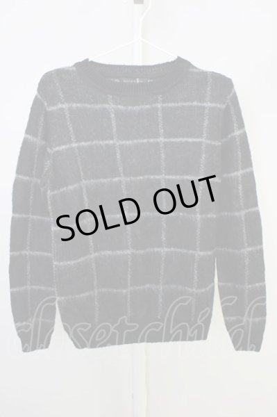 画像1: GOSTAR DE FUGA / ニット.【タグ付き】ZEPHKR ブロックチェック 44 ブラック T-24-03-06-005-GO-to-YM-ZT266 (1)