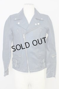 【WINTERセール】NO ID. / ジャケット.カウレザーライトニングWライダース 1 ネイビー T-24-03-06-012-NO-ja-YM-ZT-ML012
