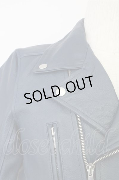 画像4: NO ID. / ジャケット.カウレザーライトニングWライダース 1 ネイビー T-24-03-06-012-NO-ja-YM-ZT-ML012 (4)