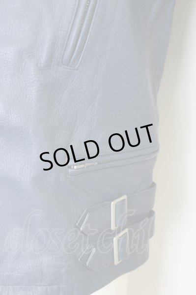 画像5: NO ID. / ジャケット.カウレザーライトニングWライダース 1 ネイビー T-24-03-06-012-NO-ja-YM-ZT-ML012 (5)