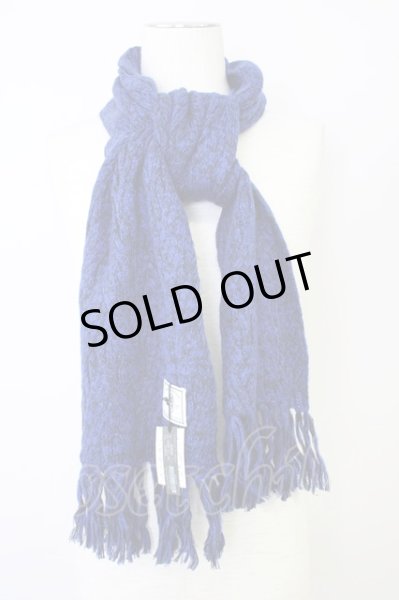 画像1: GOSTAR DE FUGA / マフラー.【タグ付き】ケーブル編みミックス  ネイビー T-24-03-08-016-GO-to-YM-ZT251 (1)