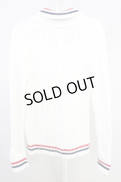 画像2: VANQUISH / カーディガン.トリコロールショール S ホワイト T-24-03-08-001-VA-to-YM-ZT249 (2)