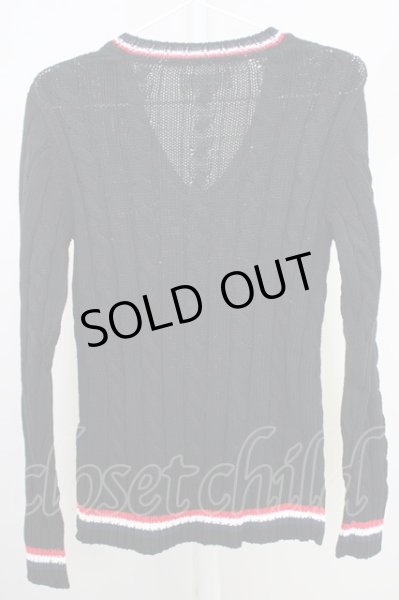 画像2: VANQUISH / ニットソー.トリコロールVネック S ブラック T-24-03-08-005-VA-to-YM-ZT249 (2)