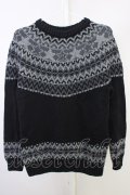 【WINTERセール】VANQUISH / ニット.ネイティブクルーネック L ブラックｘグレー T-24-03-08-006-VA-to-YM-ZT249