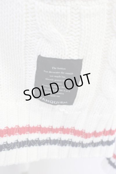 画像4: VANQUISH / カーディガン.トリコロールショール S ホワイト T-24-03-08-001-VA-to-YM-ZT249 (4)