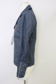 画像3: 【WINTERセール】NO ID. / ジャケット.【タグ付き】コーティングラムレザーWライダース 1 ブラック T-24-03-08-010-NO-ja-YM-ZT-M103