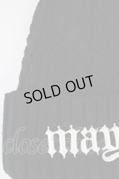 画像4: MARDIGRAS(SADS清春) / キャップ.mayhem刺繍ニット  ブラック T-24-03-11-015-MA-za-YM-ZT205 (4)