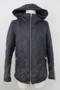 【WINTERセール】NO ID. / ジャケット.フェイクスウェードダイヤキルティングフーデッド 2 ネイビー T-24-03-19-005-NO-ja-YM-ZT-M109