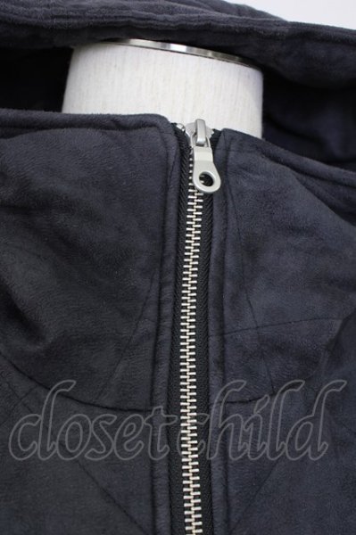 画像4: NO ID. / ジャケット.フェイクスウェードダイヤキルティングフーデッド 2 ネイビー T-24-03-19-005-NO-ja-YM-ZT-M109 (4)