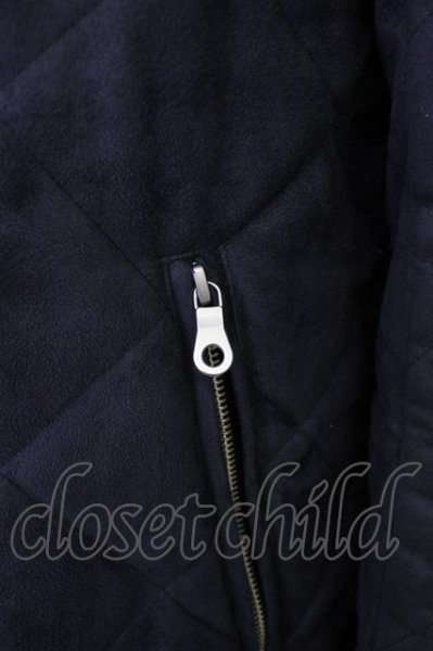 画像5: NO ID. / ジャケット.フェイクスウェードダイヤキルティングフーデッド 2 ネイビー T-24-03-19-005-NO-ja-YM-ZT-M109 (5)