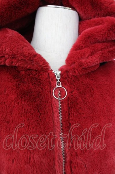 画像4: CavariA / ジャケット.ファーフードブルゾン 46 レッドxブラック T-24-03-19-007-Ca-ja-YM-ZT-M109 (4)