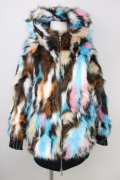 【WINTERセール】NO ID. BLACK / ジャケット.MIXフェイクファーフーデッドBLZ ONE パターン T-24-03-25-002-NO-ja-YM-ZT-M118