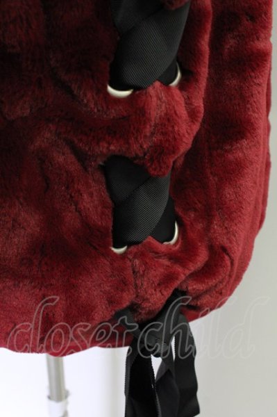 画像6: TRAVAS TOKYO / ジャケット.Drip Logo Faux Fur Hoodie F ボルドー T-24-04-10-006-TR-pa-YM-ZT-M101 (6)