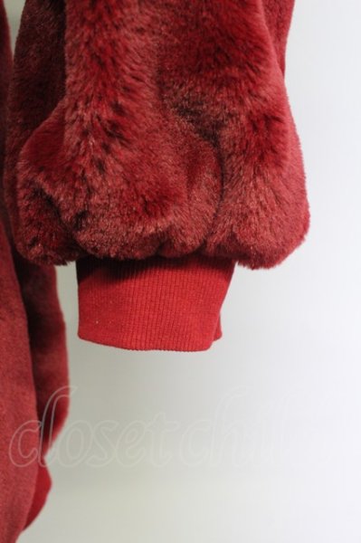 画像7: TRAVAS TOKYO / ジャケット.Drip Logo Faux Fur Hoodie F ボルドー T-24-04-10-006-TR-pa-YM-ZT-M101 (7)
