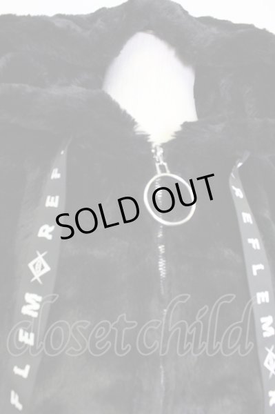 画像4: REFLEM / パーカー.レースアップうさ耳ファー F ブラック T-24-04-10-007-RE-to-YM-ZT-M105 (4)