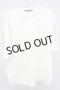 SEANA / ショルダースパイクポリエスチルTシャツ L ホワイト T-24-04-23-004-SE-ts-YM-ZT287